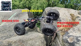 MOA with Progressive rc axles JN80 chassis and Dual Rhino esc out with Injora lcg 4ws [upl. by Kristof]