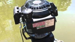 6hp Lawnmower Engine on a Johnson Outboard Lower End [upl. by Oeramed]