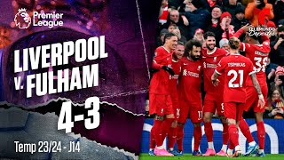 Highlights amp Goles Liverpool v Fulham 43  Premier League  Telemundo Deportes [upl. by Keligot]