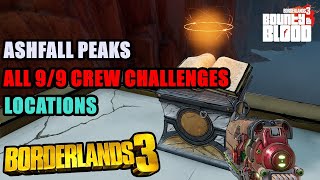 Ashfall Peaks All Crew Challenges Locations Borderlands 3 [upl. by Tirzah176]