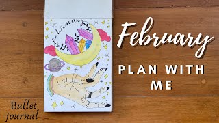 PLAN WITH ME  February 2022 Bullet Journal Setup [upl. by Ayidah]