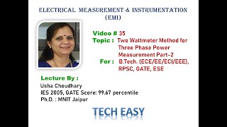 Video 35 EMI Analog Instruments Two Wattmeter Method for Three Phase Power Measurement Part2 [upl. by Kristel848]