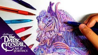 Drawing THE DARK CRYSTAL  Skeksis  Ballpoint Pen [upl. by Rosabella]