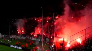 PAOK Saloniki Ultras great pyroshow against Olympiakos Piraeus Gate 4932014 [upl. by Aliahs708]