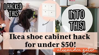 DIY Ikea Shoe Cabinet Hack For Under 50  Hemnes Ikea Hack [upl. by Kcinom]