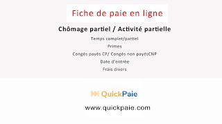 Fiche de paie en ligne  Chômage partiel  Activité partielle [upl. by Nhor741]