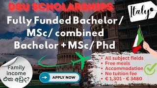 ඉතාලියේ BachelorMScPhd fully funded scholarships [upl. by Nytsirt95]