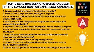 Top 10 Realtime scenario based angular interview questions and answers  angular interview questions [upl. by Jamin561]