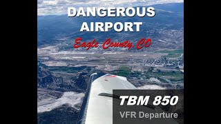 TBM 850  Visual Approach into One of the Most Unforgiving Airports  Eagle County Colorado KEGE [upl. by Mulligan]