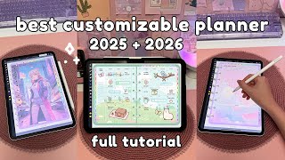 Best Customizable Digital Planner 2025  2026 💕 Full Tutorial  iPad amp Android [upl. by Annahs]