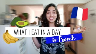 WHAT I EAT IN A DAY IN FRENCH  Intermediate French vlog with English subtitles and French subtitles [upl. by Ahsinod]