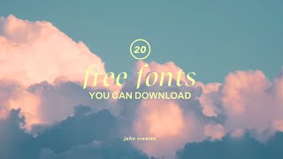 20 free aesthetic fonts 2022🌷 [upl. by Idona]