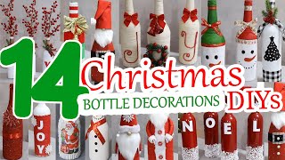 14 Easy DIY Christmas Glass Bottle Decoration Ideas Christmas crafts [upl. by Festa]