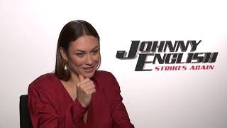 Olga Kurylenko JOHNNY ENGLISH 3 INTERVIEW [upl. by Yelra878]