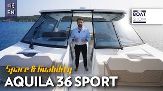 ENG AQUILA 36 SPORTS  Power Catamaran Review  The Boat Show [upl. by Lhary]