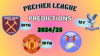 Premier league predictions 202425 [upl. by Arodnap]