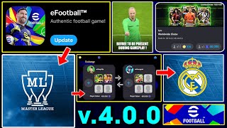 Huge Updates 🤩🔥 Master League Players Exchange Mode Referee in eFootball 2025 v400 [upl. by Hertberg271]