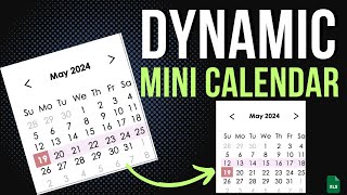 How to create a Dynamic Mini Calendar  Excel VBA Tutorial [upl. by Autum196]