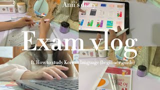 Language Exam vlog ft how to study Korean beginner guide [upl. by Amekahs260]