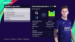 PES 2021 Edit Y Verschaeren Anderlecht [upl. by Einhoj]