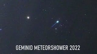 Geminid meteor shower 2022  over 60 meteors in real time  Geminiden 2022 [upl. by Fondea]