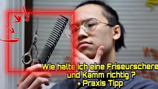 Wie halte ich eine Friseur Schere und einen Kamm   PRAXIS TIPP  Schere richtig halten  NUYÄN [upl. by Eiryt]