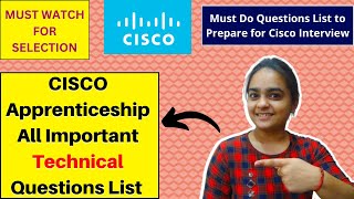 Cisco IdeathonApprenticeship Important Technical QuestionsMy IMP question list for cisco interview [upl. by Xonel]