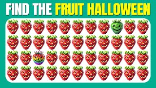 Find the ODD One Out  Fruit Halloween Edition 🎃👻🦇  Easy Medium Hard Emoji Quiz [upl. by Atnohs]