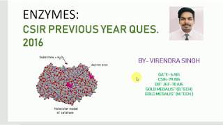 Enzymes Previous Year ProblemsCSIR2016 [upl. by Aseuqram]