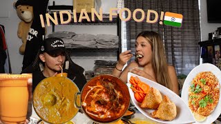 TRYING INDIAN FOOD FOR THE FIRST TIME 🇮🇳 [upl. by Hcirdla]