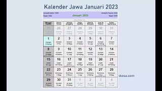 Kalender Jawa Januari 2023 Lengka Hari Baik dan Buruk [upl. by Aenal]