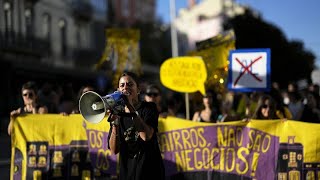 Thousands protest across Portugal against unaffordable house prices and rents [upl. by Adamo]