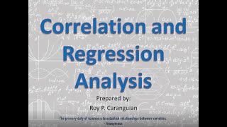 Correlation and Regression Analysis  TAGALOG [upl. by Idnaj542]