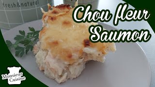 CUISSON VAPEUR MONSIEUR CUISINE  GRATIN DE CHOU FLEUR ET SAUMON [upl. by Adyol]