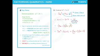 Factorising Quadratics HARD Questions  GCSE amp IGCSE Maths [upl. by Onil]