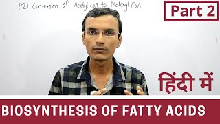 Fatty acid synthesis in Hindi  Part 2 [upl. by Cullin]