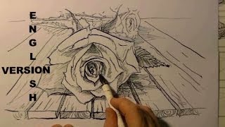 How to draw a Rose in pen and ink for beginners [upl. by Aisena]