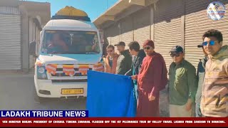 Ven Mingyurpresident of Choskul Tsogpa flagged off the 1st pilgrimage tour by Valley Travel Ladakh [upl. by Corella]