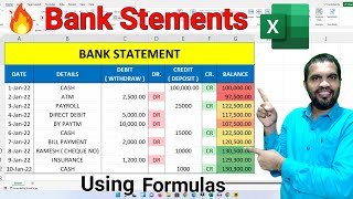 Data entry in excel  Excel bank statement  Bank data entry  Create my bank account [upl. by Ruelle873]