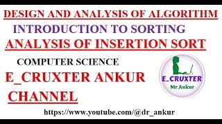 111 DAA Analysis of Insertion Sort [upl. by Pestana95]