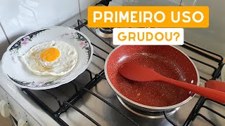 PRIMEIRO USO DE PANELAS BRINOX  FRITEI UM OVO SEM ÓLEO  TESTANDO PANELAS  A ISA NA COZINHA [upl. by Lairbag]