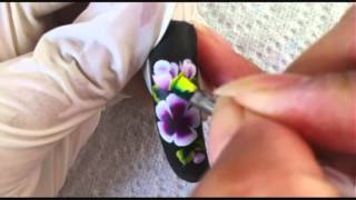 Nail art one stroke fleur simple  Allure dongles Toulouse [upl. by Creighton153]