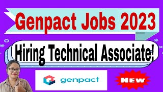 Genpact Recruitment Drive 2023  Hiring as Technical Associate  Fresher Jobs  Apply Now [upl. by Mettah]