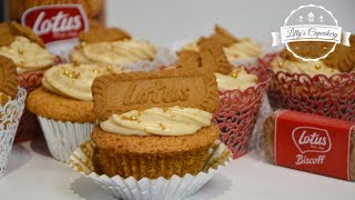 Biscoff Cupcakes mit Cream Cheese Frosting  Lotus Biscoff Aufstrich und Kekse [upl. by Erehpotsirhc]