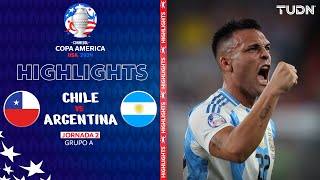 HIGHLIGHTS  Chile vs Argentina  Copa América 2024  J2  TUDN [upl. by Anoli834]