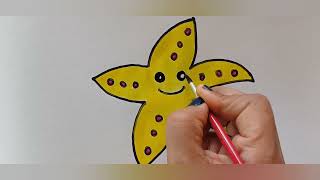 Easy starfish drawing for kids n toddlersAaggupagguTVOfficial [upl. by Eb567]