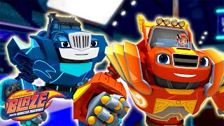 Robot Crusher CHEATS in a Race Against Robot Blaze 🏁 w AJ  Blaze and the Monster Machines [upl. by Pesek]