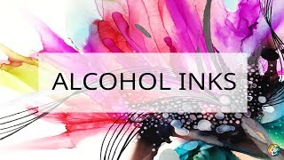 alcohol inks  line art abstract on yupo paper revisited [upl. by Ellirehs853]