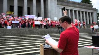 Olympia teachers march on the Capitol to rally school funding support [upl. by Enymsaj]