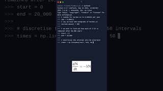 radioactive decay equation in python [upl. by Liban]